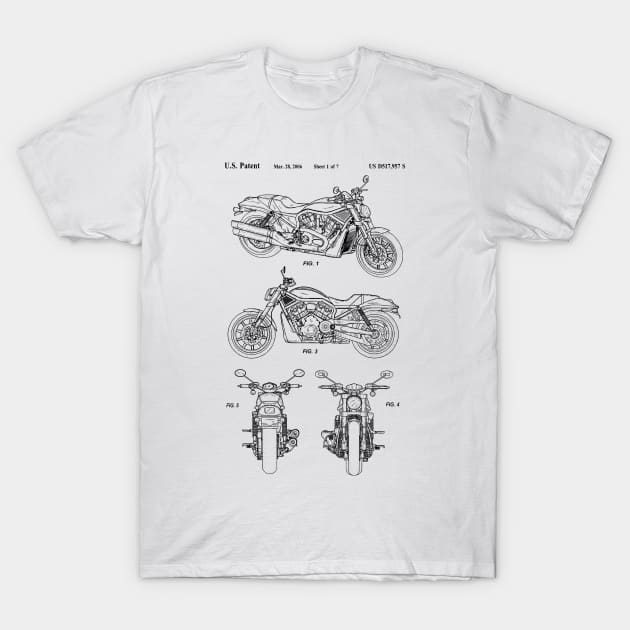 Motorcycle Designs Patent Print 2006 T-Shirt by MadebyDesign